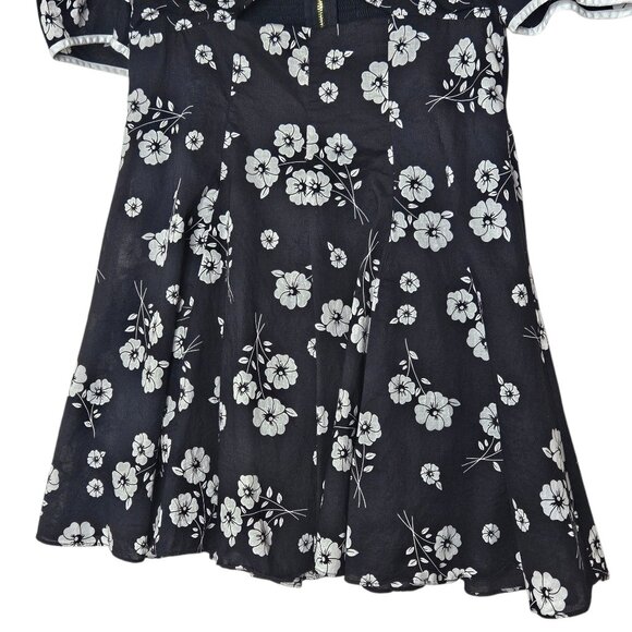Alice McCall Izabella Mini Dress Black‎ White Floral Off Shoulder Size 8 - Picture 7 of 12